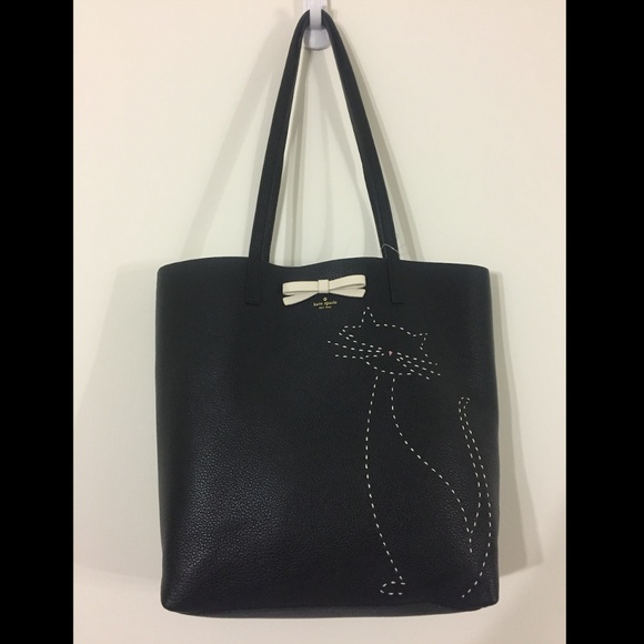SOLD NWT KATE SPADE ON PURPOSE LEATHER CAT TOTE - Picture 3 of 8